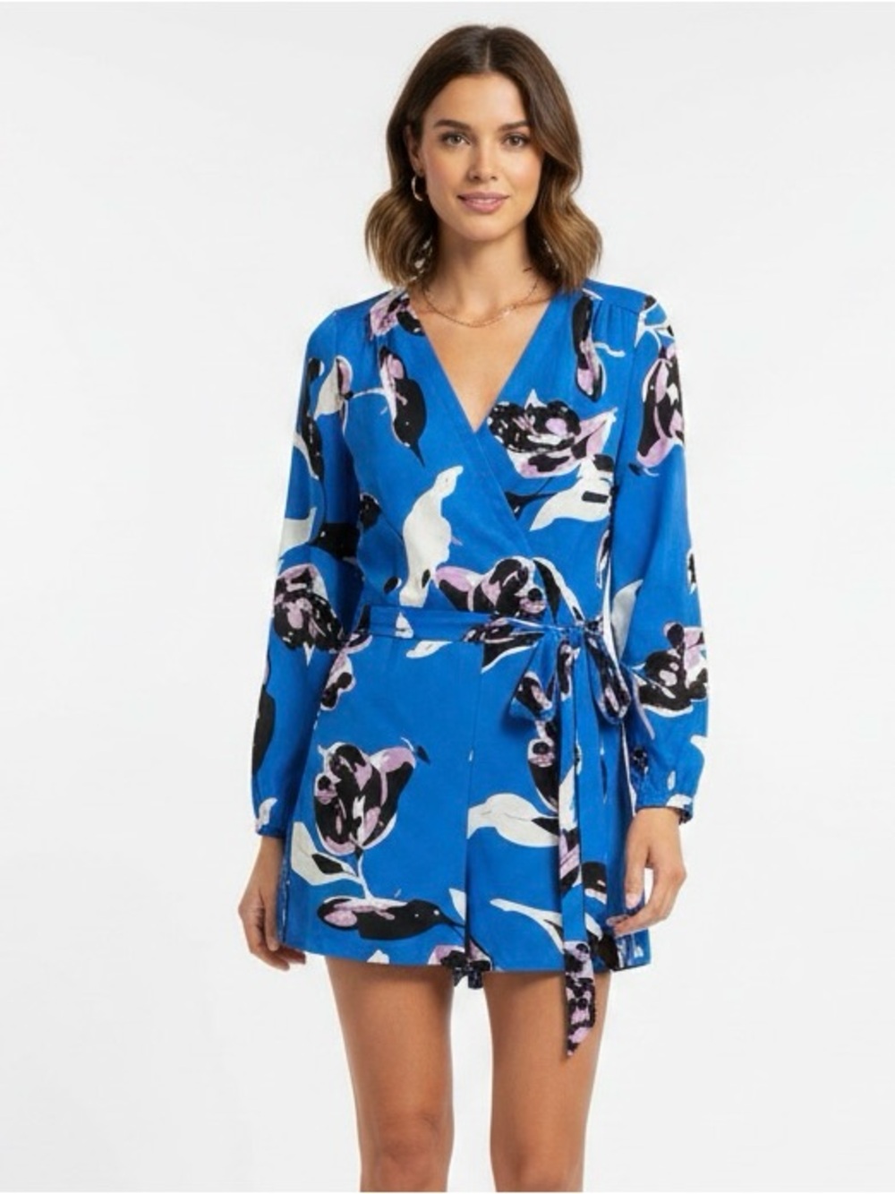 Dalia Collection Light Blue Long Sleeved Romper